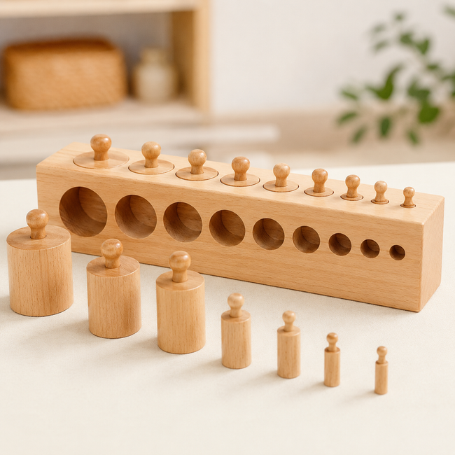 SenseScale Montessori Knobbed Cylinder Set